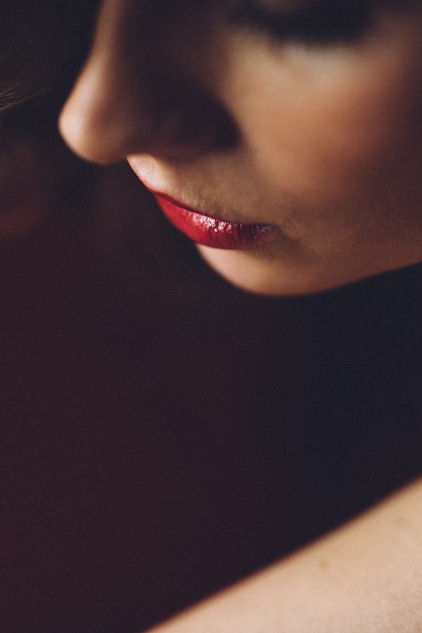 Beautiful Girl with Red Lipstick